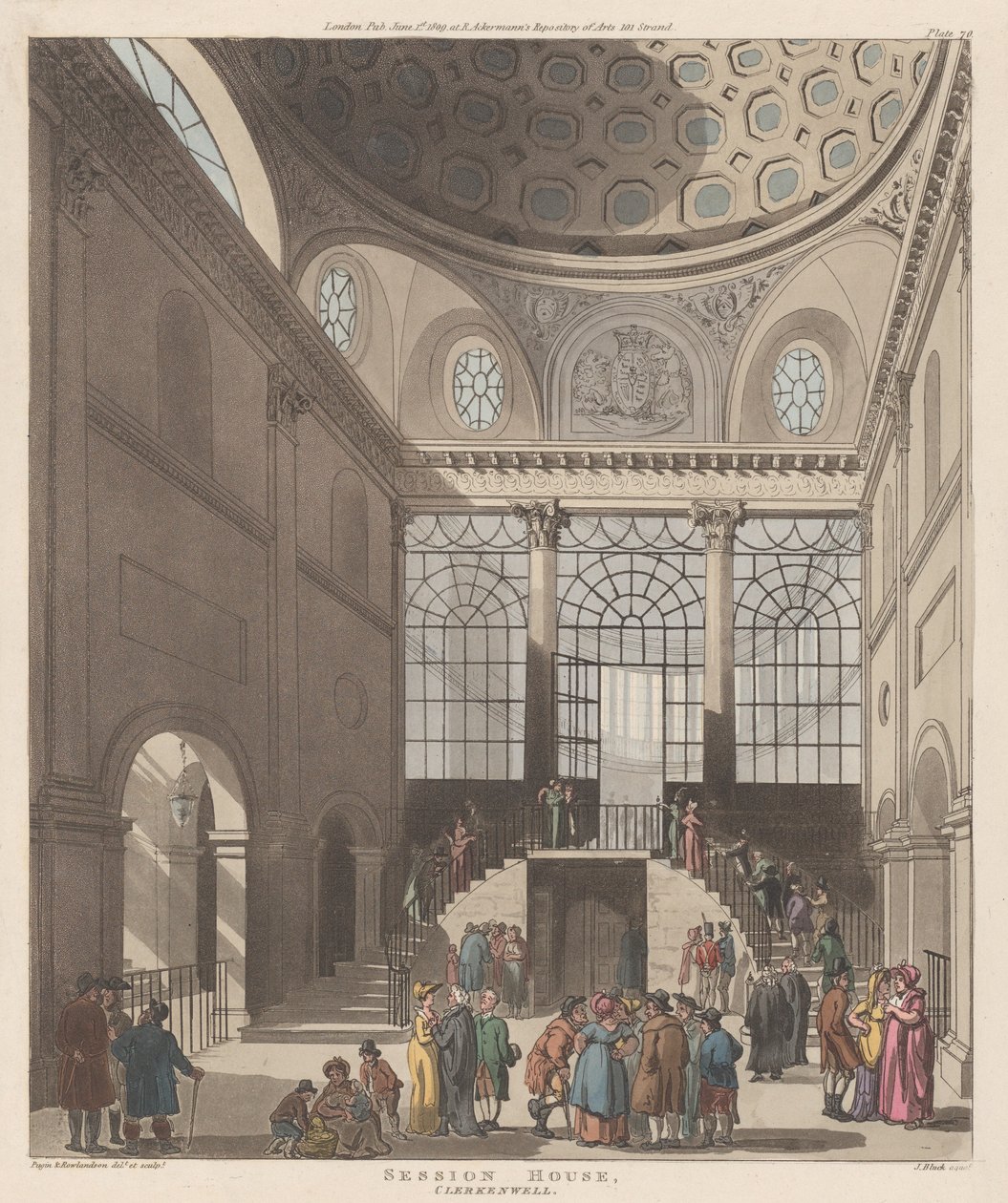 Session House, Clerkenwell, 1. června 1809, 1. června 1809. od J. Bluck
