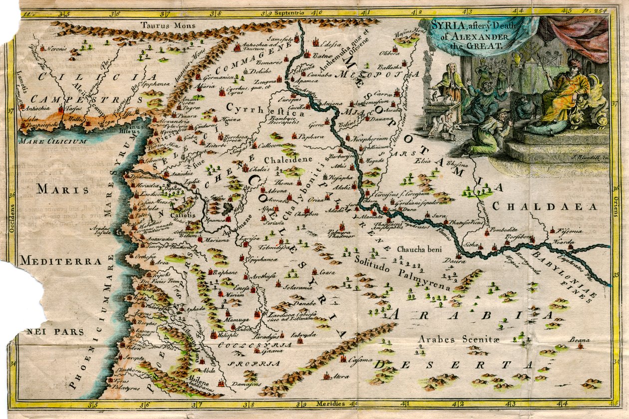 Mapa Sýrie, po smrti Alexandra Velikého od J Blundell