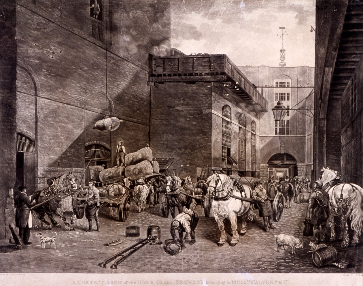 The Hour Glass Brewery na Upper Thames Street, Londýn, 1821. od J Bromley