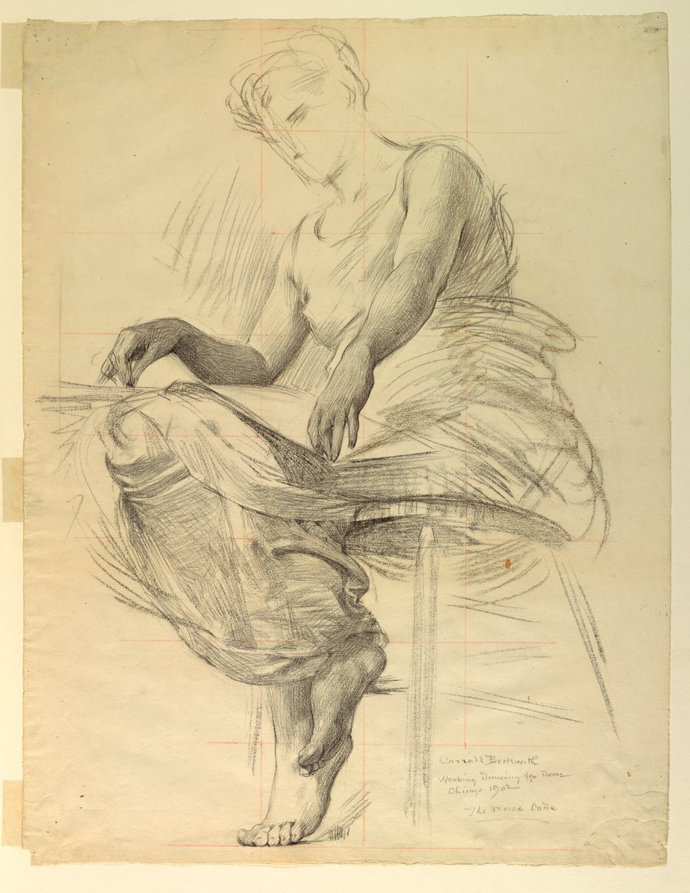 Morseova abeceda, studium pro manufaktury a budovu svobodných umění, Světová kolumbovská výstava, Chicago, IL od J. Carroll Beckwith