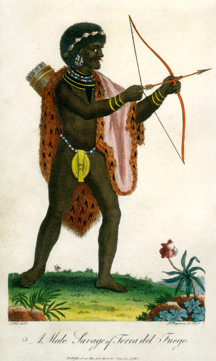 Mužský divoch z Terra del Fuego, 1795. od J. Chapman