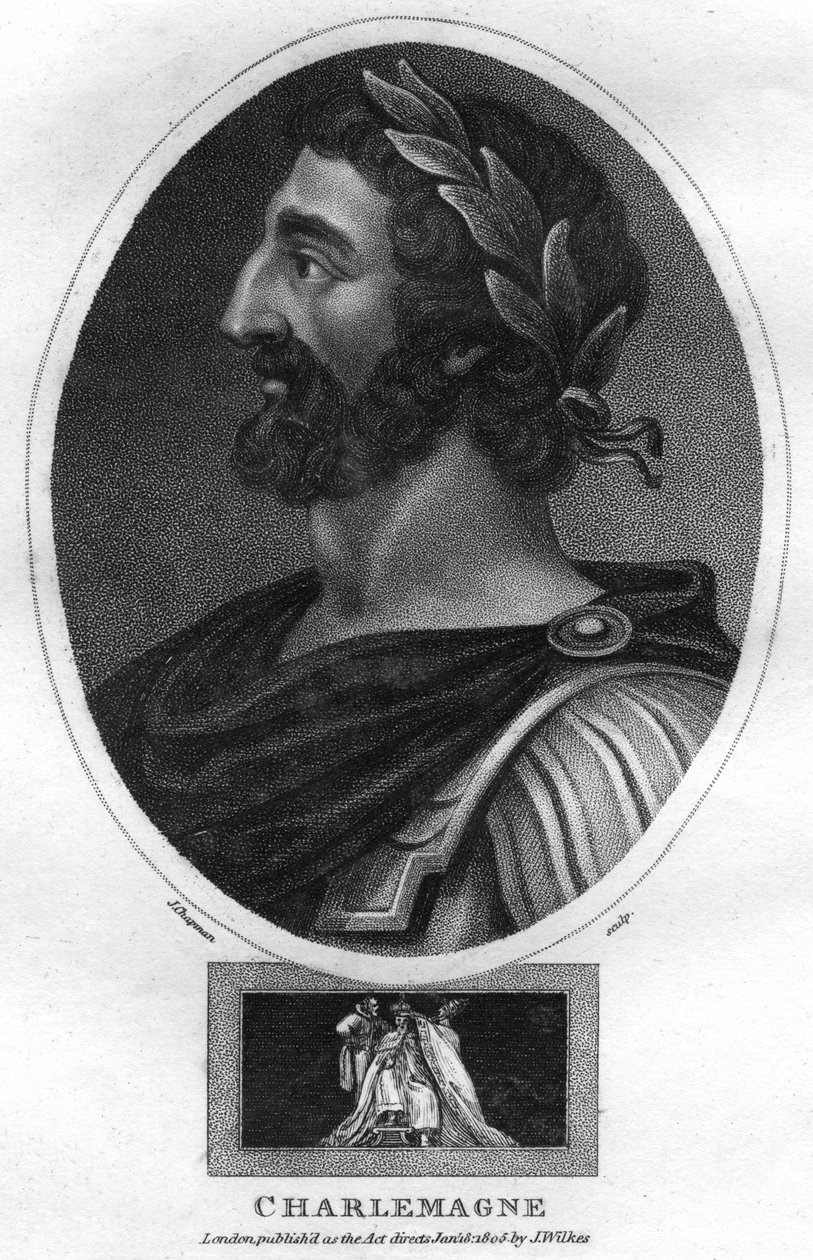 Karel Veliký nebo Karel Veliký, král Franků a císař Svaté říše římské, 1805. od J. Chapman