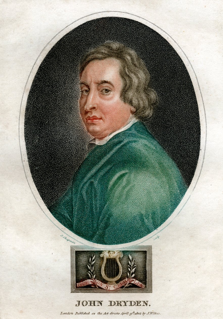 John Dryden, anglický dramatik 17. století a laureát básníka, 1803. od J. Chapman