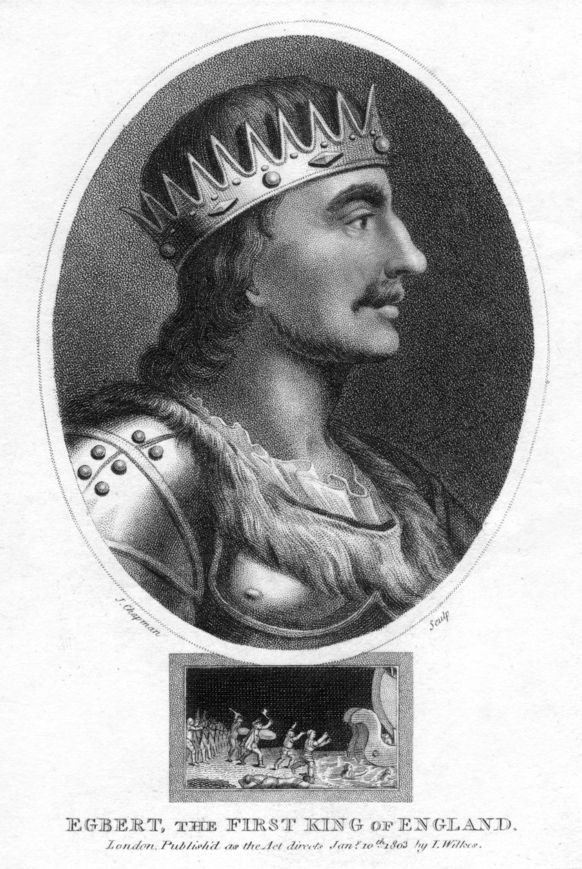 Král Egbert z Wessexu, první král celé Anglie, 1803. od J. Chapman