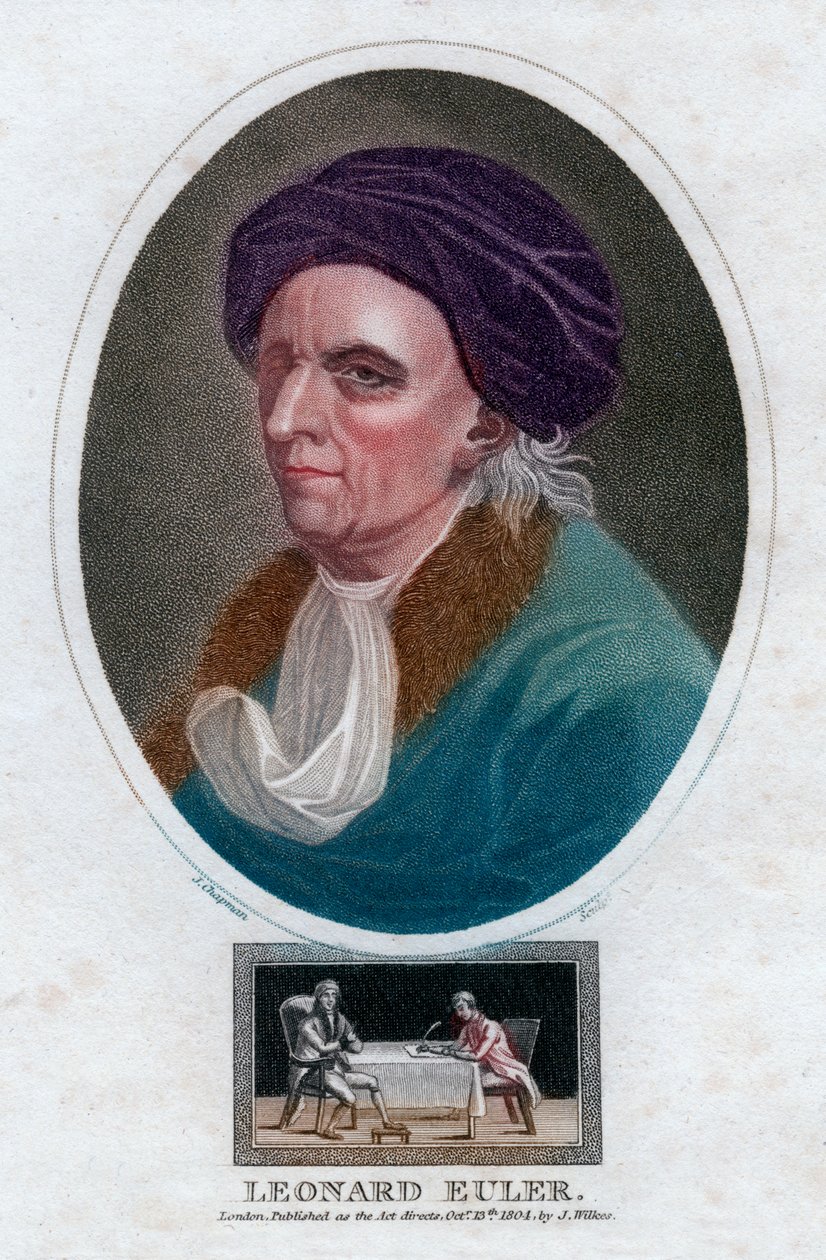 Leonhard Euler, švýcarský matematik a fyzik 18. století, 1804. od J. Chapman