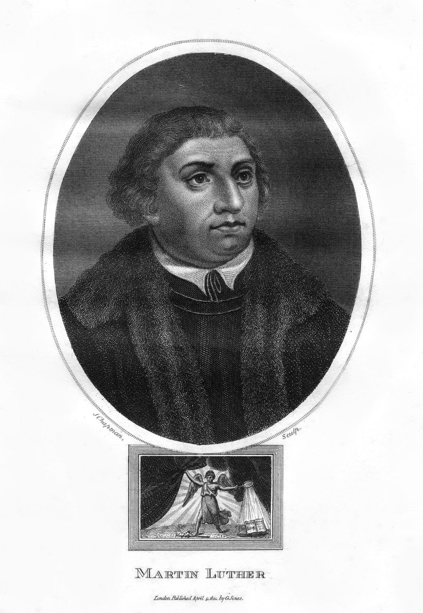 Martin Luther, německý teolog, augustiniánský mnich a církevní reformátor, 1814. od J. Chapman