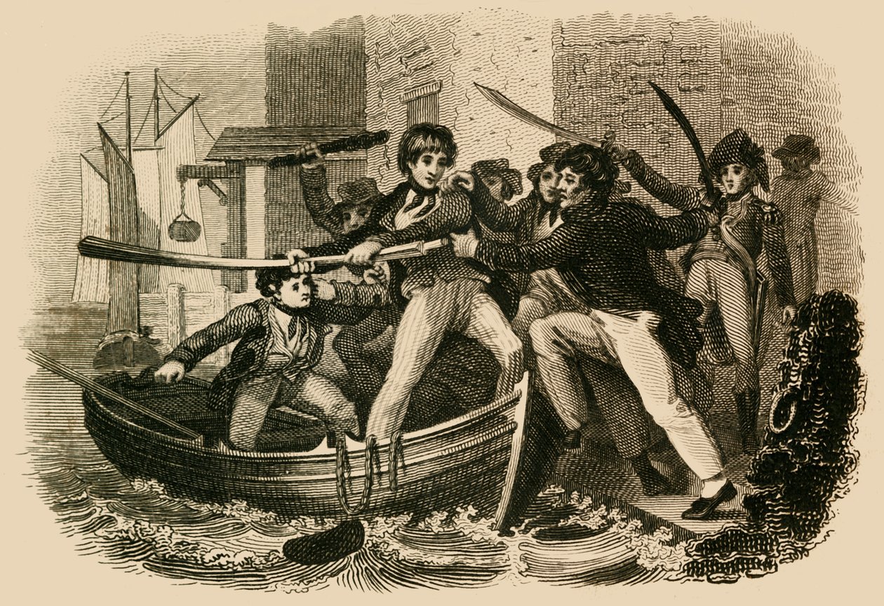 Mary Anne Talbot Resisting A Press Gang, 1822. od J. Chapman