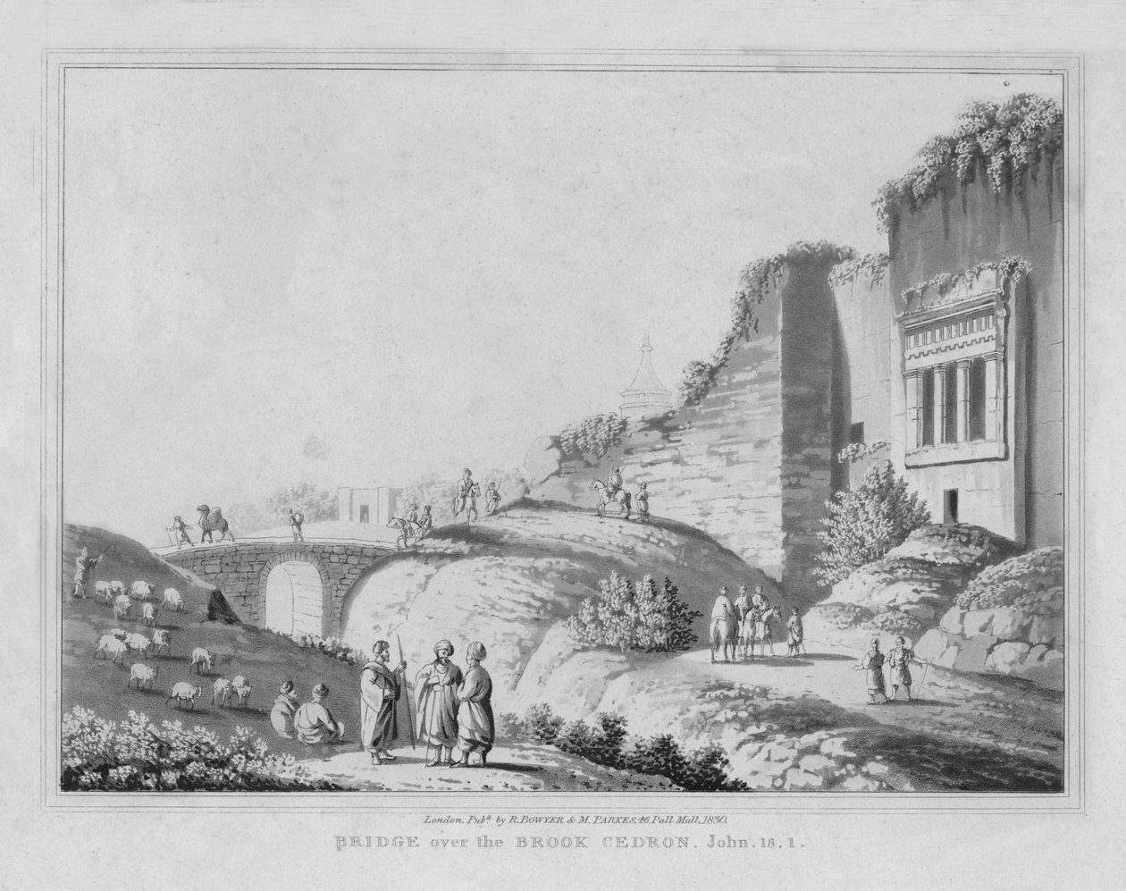Most přes potok Cedron. Jan, 18.1.1830 od J. Clarke