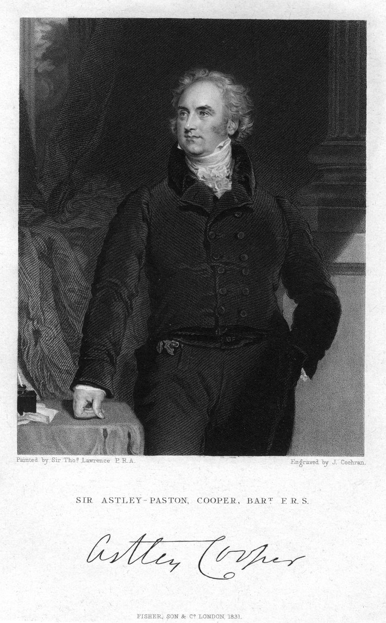 Sir Astley Paston Cooper, 1. Baronet, anglický chirurg a anatom, 1831 od J. Cochran