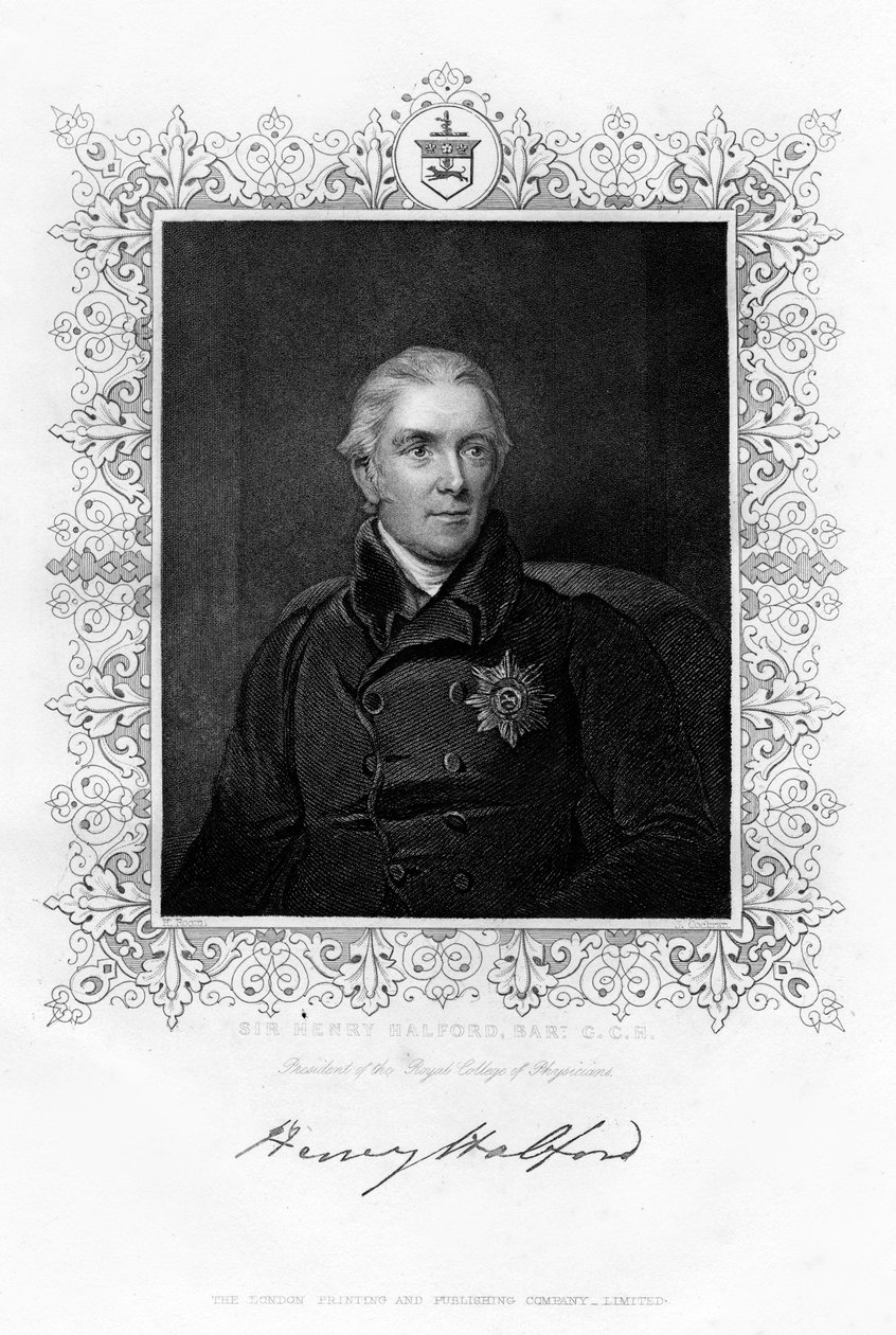 Sir Henry Halford, britský lékař, 19. století. od J. Cochran