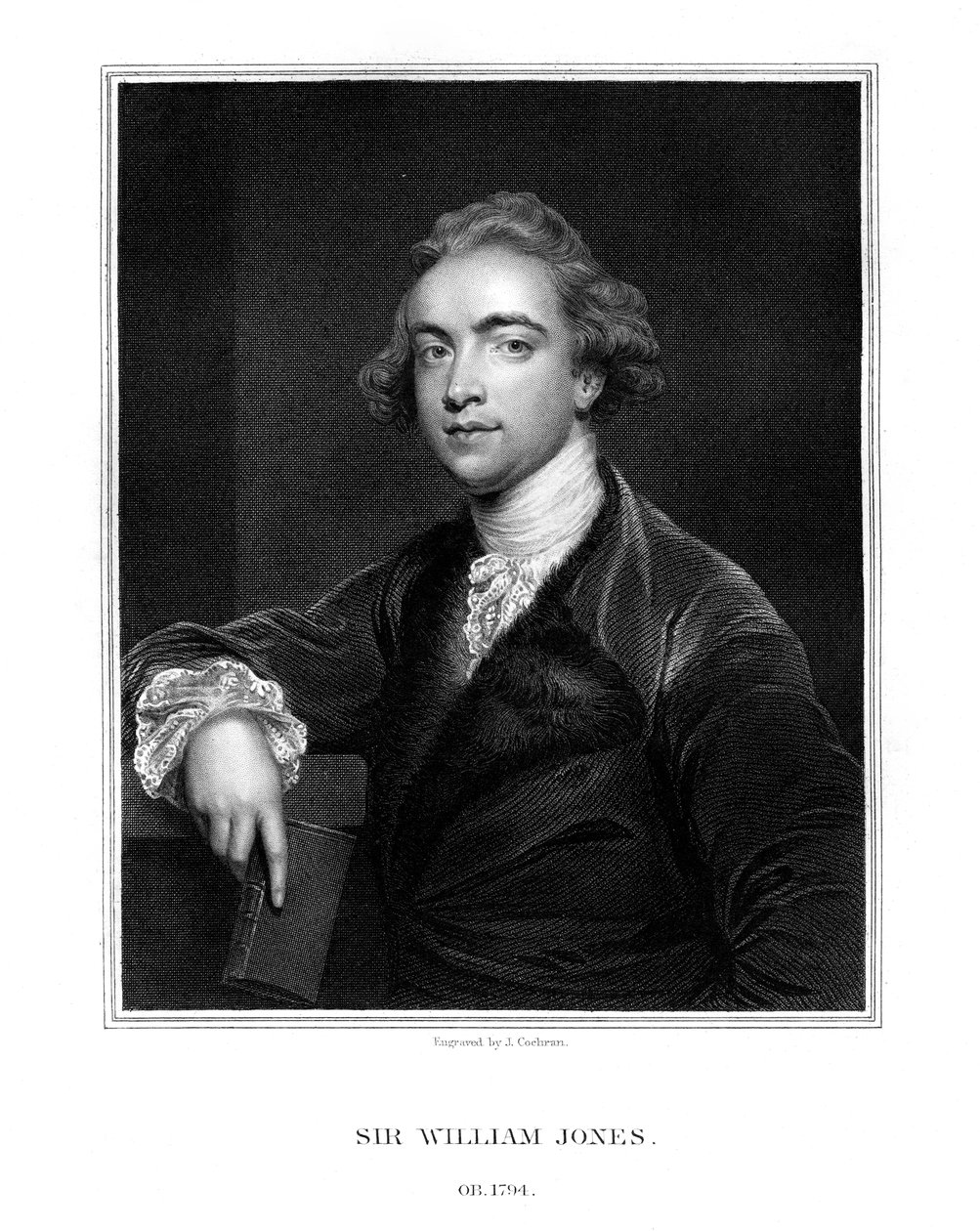 Sir William Jones , anglický orientalista, filolog a právník, 1832. od J. Cochran