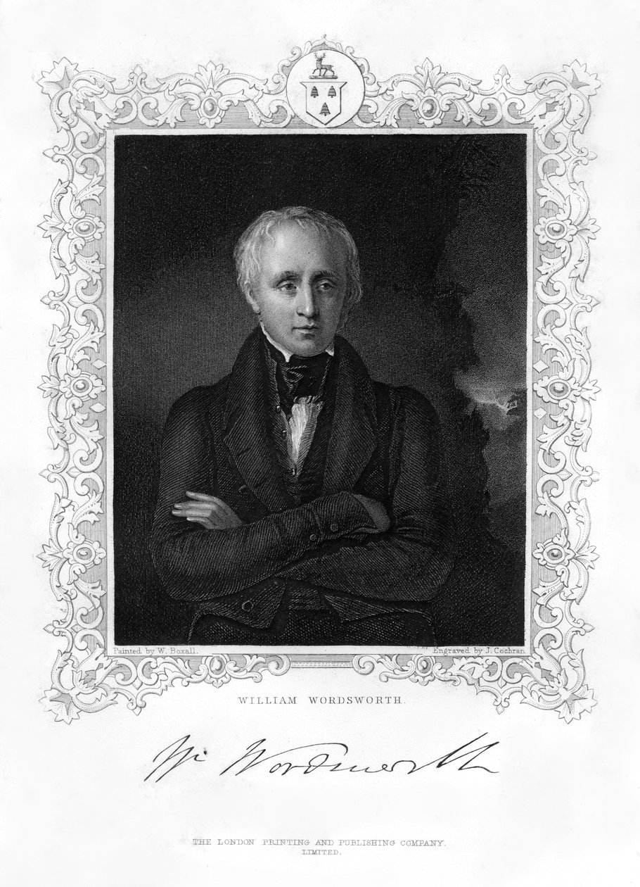 William Wordsworth , anglický romantický básník, 19. století. od J. Cochran