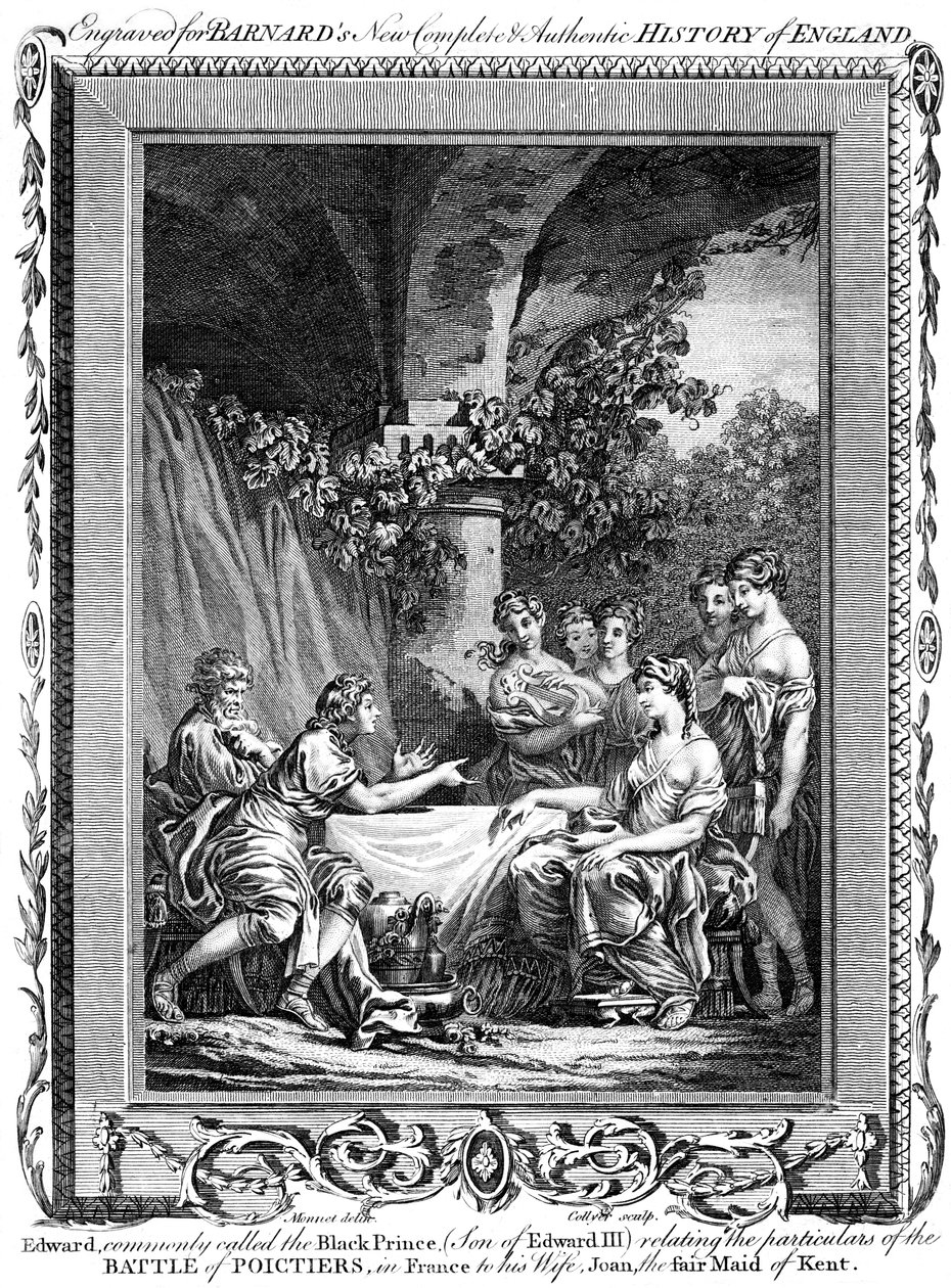 Edward, Černý princ, popisující podrobnosti o bitvě u Poictiers, 19. století. od J. Collyer