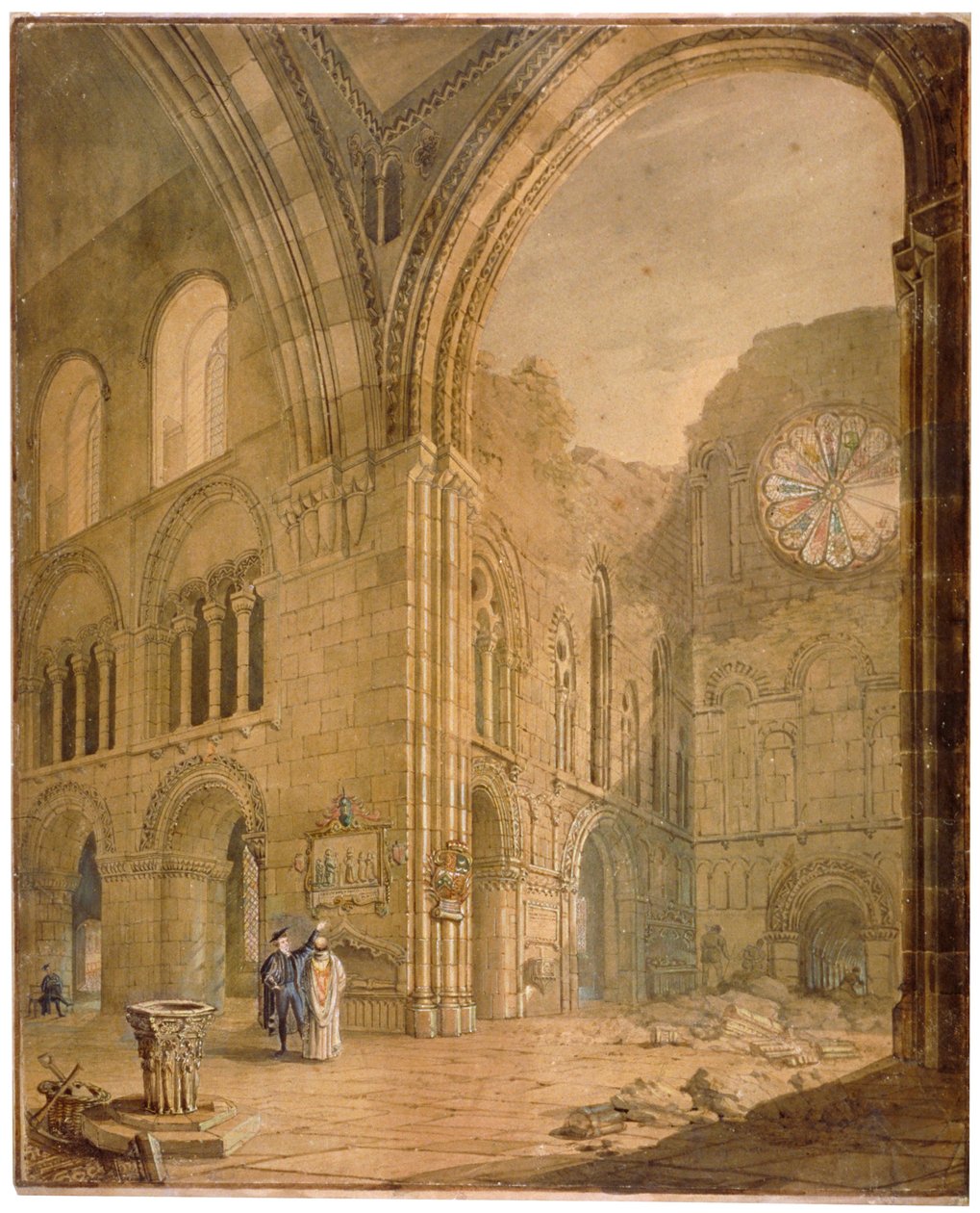 Kostel svatého Bartoloměje-Velikého, Smithfield, City of London, 1806 od J Coney