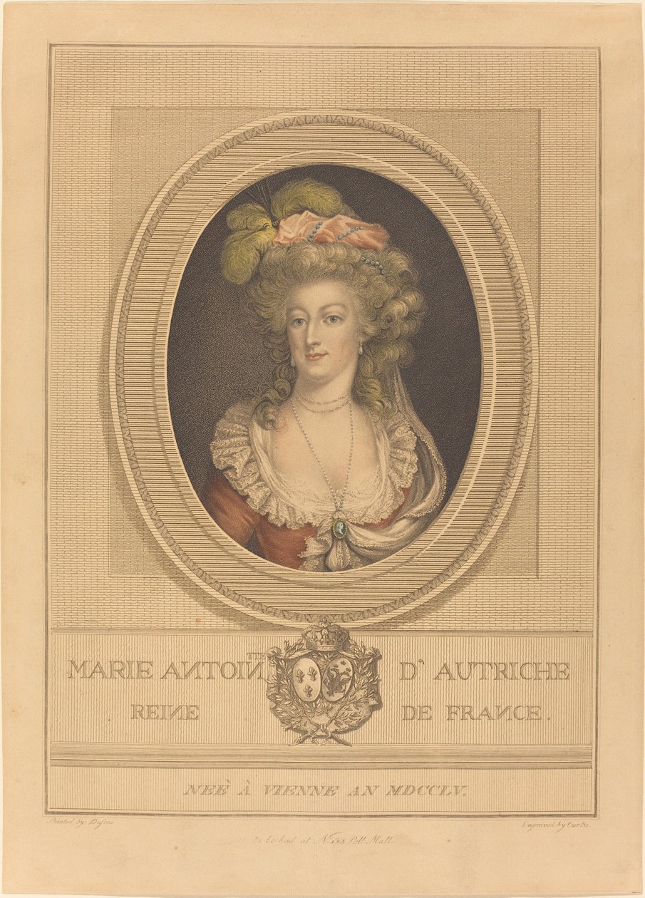 Marie Antoinetta od J. Curtis after Joseph Boze