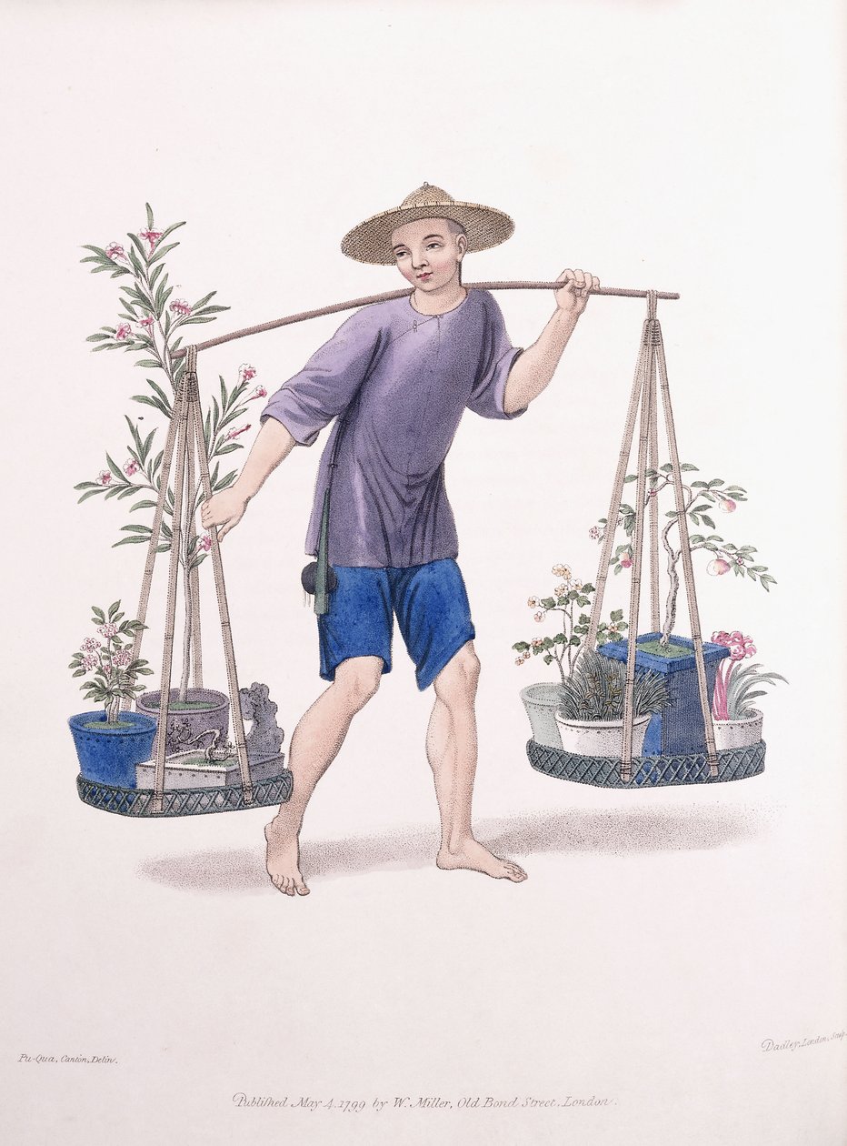 Porter s ovocnými stromy a květinami, c.1800-01 od J Dadley