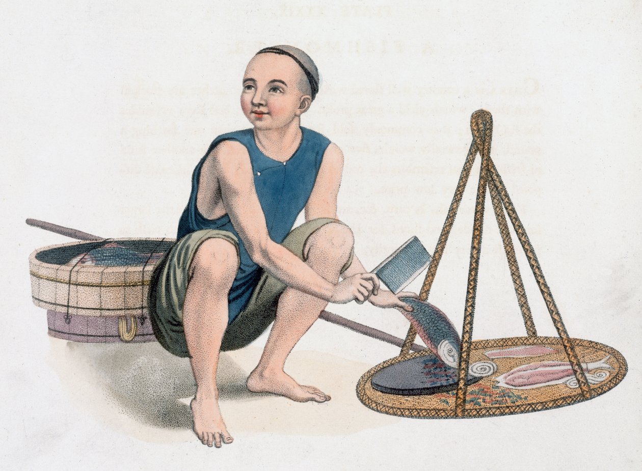 Obchodník s rybami, 1800 od J Dadley