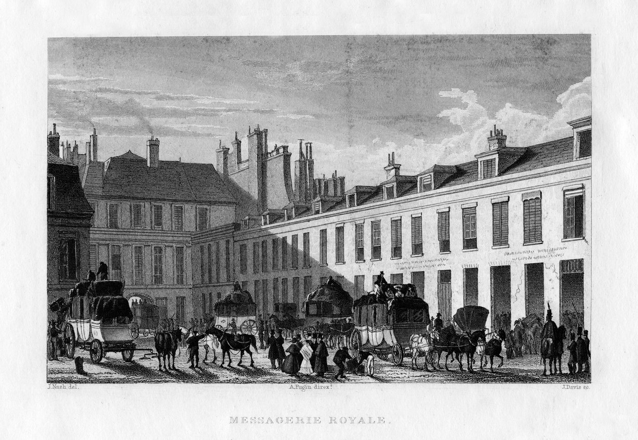 Královská kurýrní služba, Paříž, Francie, 1829. od J. Davis