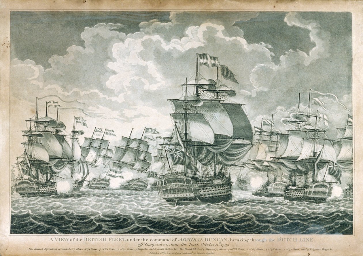 Pohled na britskou flotilu pod velením admirála Duncana od J. Fairburn