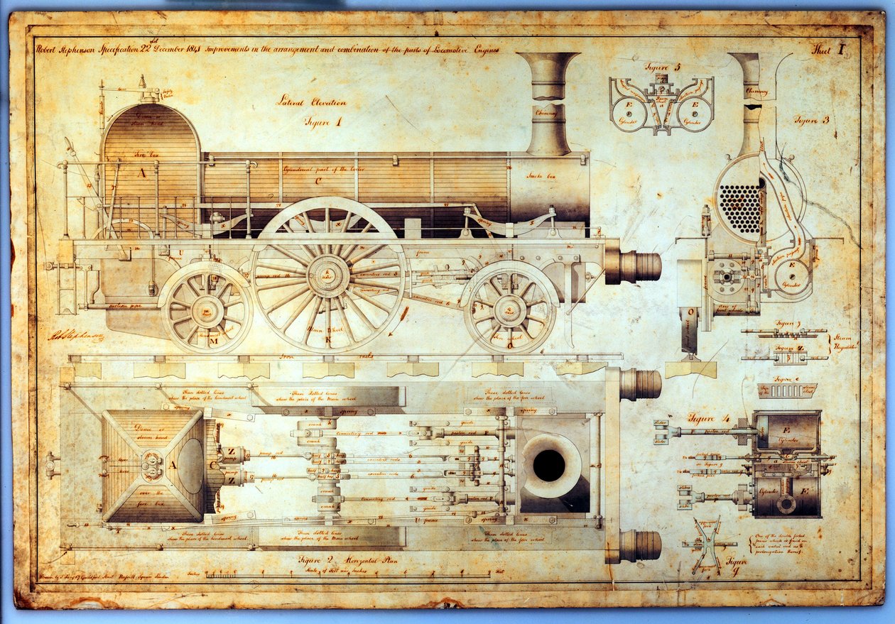 Stephensonova lokomotiva "Long Boiler", 1841 od J. Farley