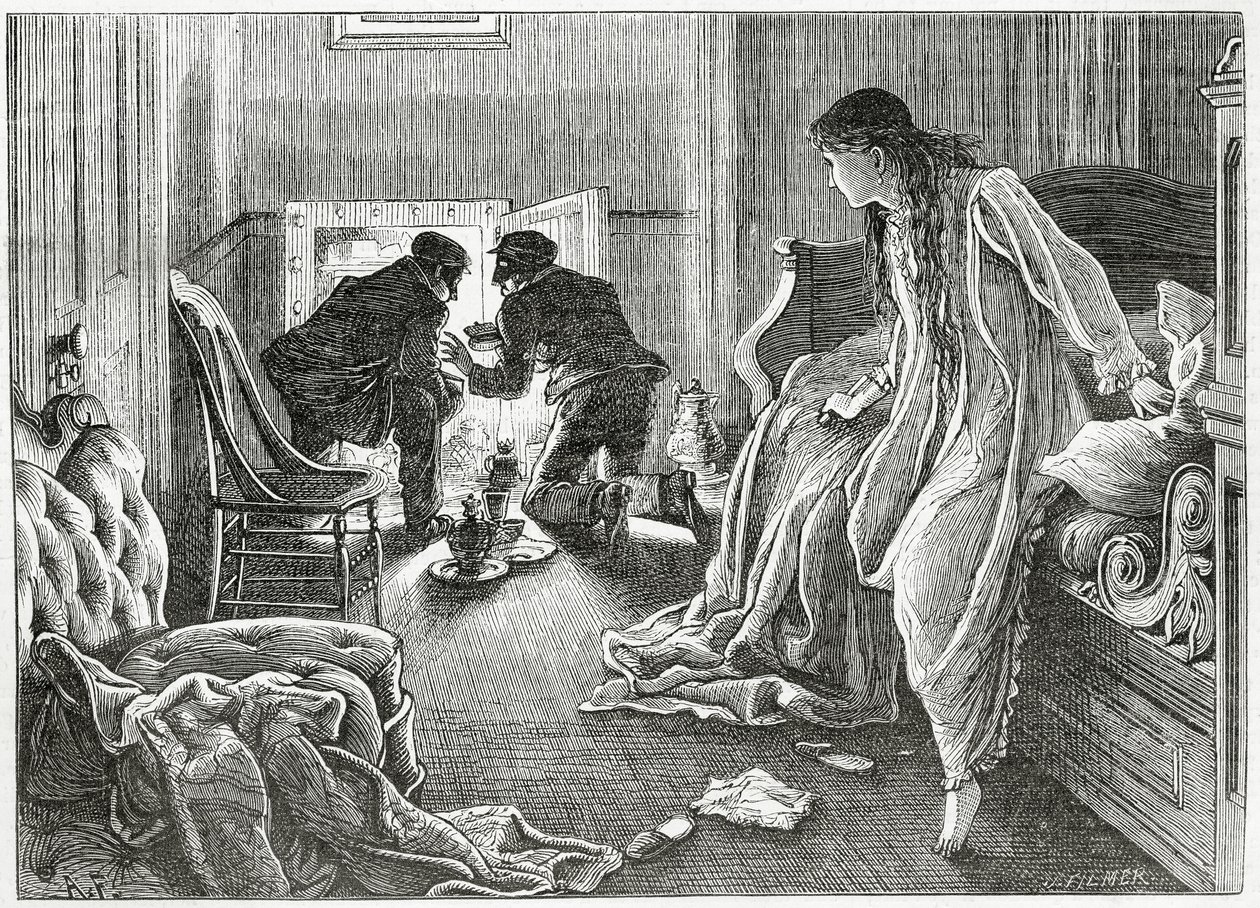 Velmi tiše jsem zvedl ruku a vytáhl dýku zpod polštáře, ilustrace k thrillerovému kriminálnímu příběhu „Příběh jizvy“, z „Appleton