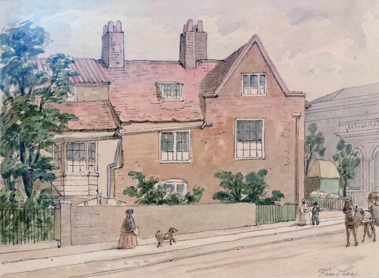 Staré domy v Kennington Green, 1855 od J. Findley