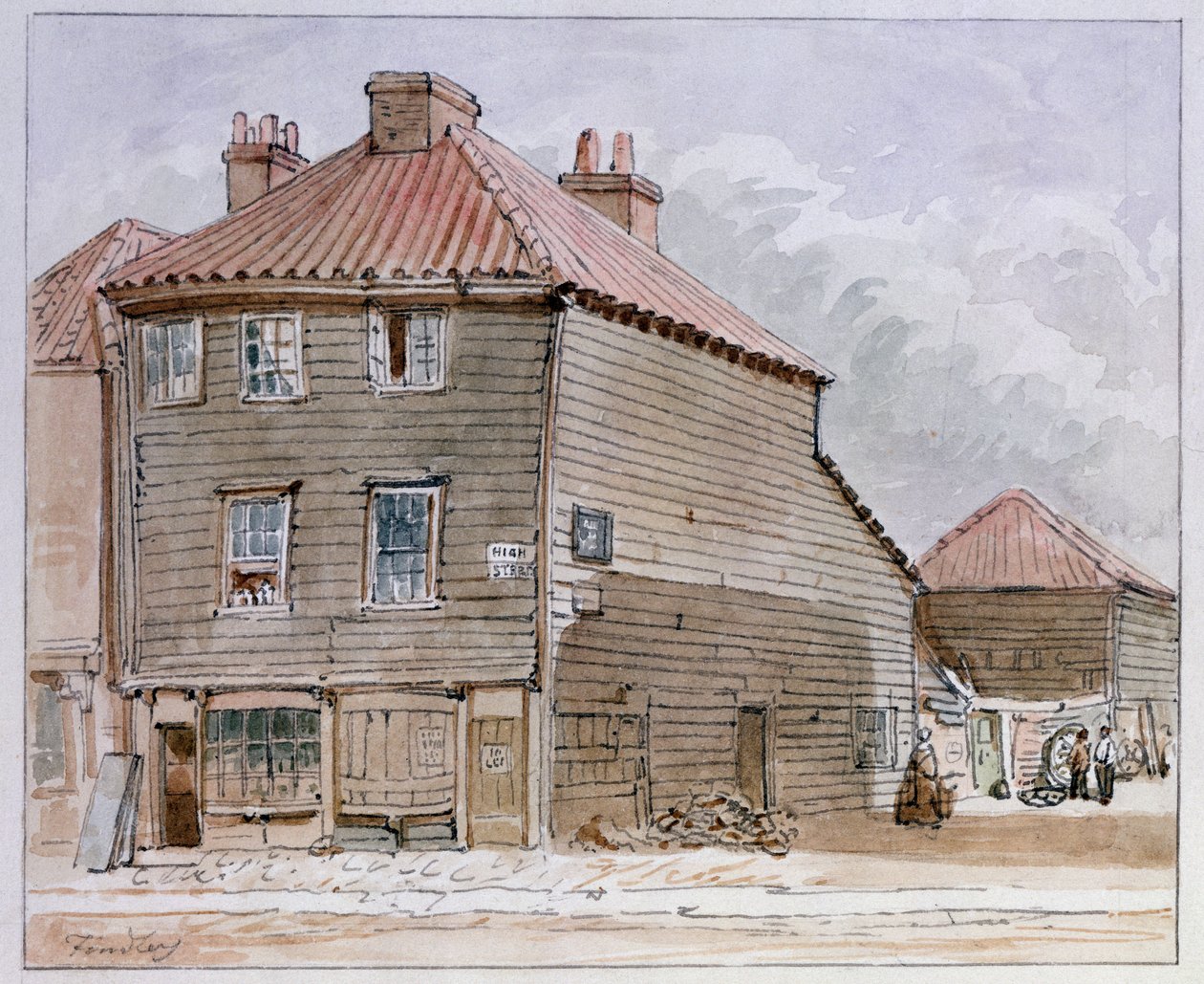 Pohled na starý dům v High Street, Lambeth od J. Findley