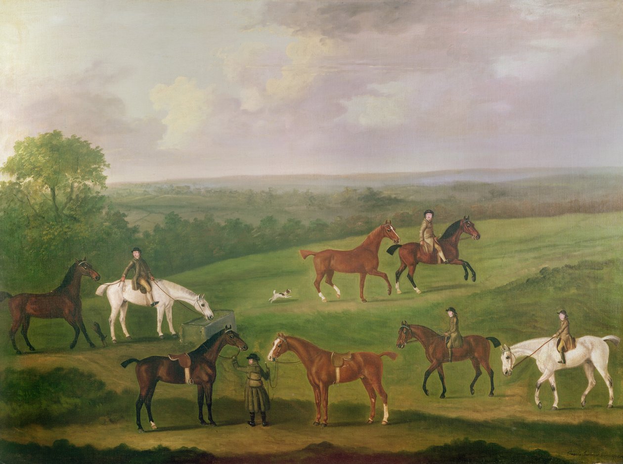 Koně při cvičení od J. Francis Sartorius