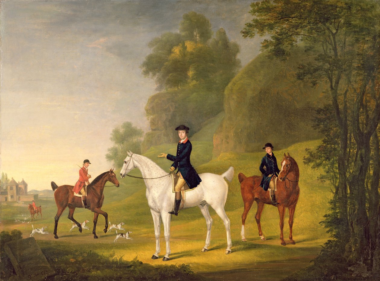 Lord Bulkeley a jeho pustošitelé, jeho lovec John Wells a Whipper-In R. Jennings, 1773 od J. Francis Sartorius