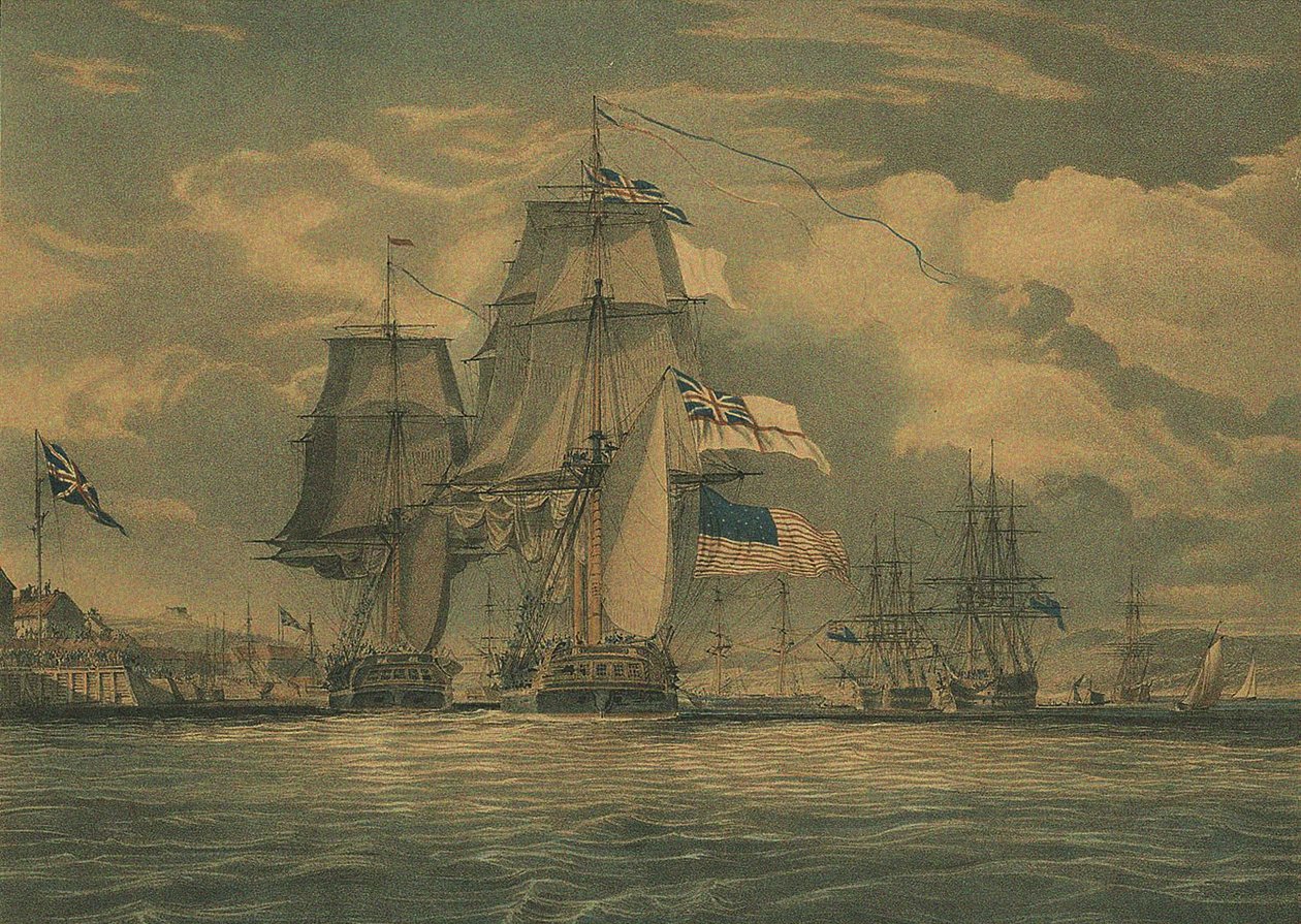HMS Shannon zajme USS Chesapeake, 1. června 1813, 1813 od J. G. C. Schetly