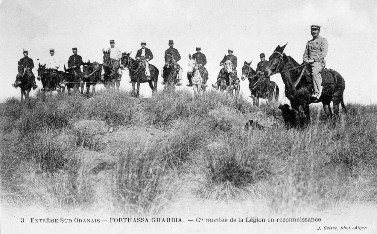 Jízda francouzské cizinecké legie, Forthassa Gharbia, Alžírsko, c1905 od J. Geiser