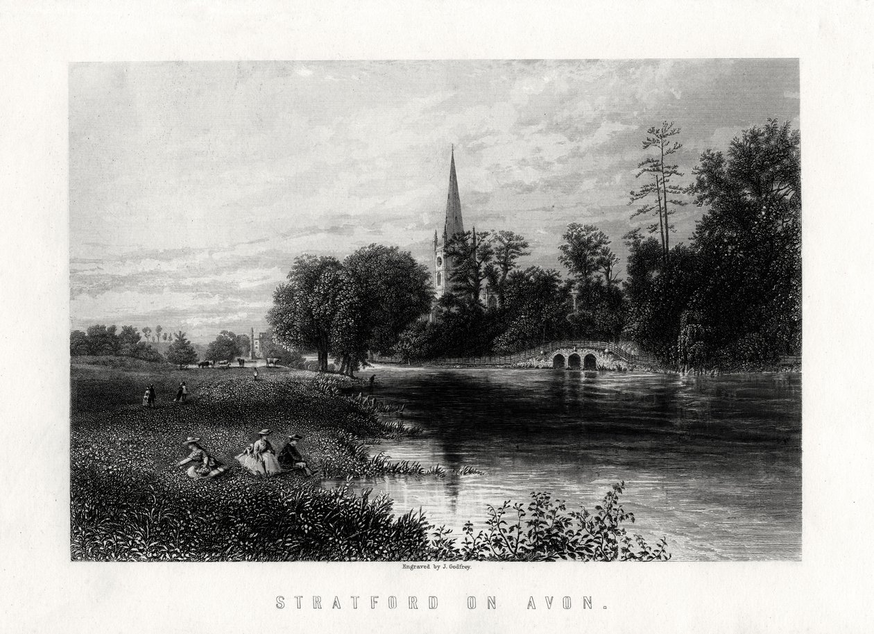 Stratford on Avon, Anglie, 1883 od J. Godfrey