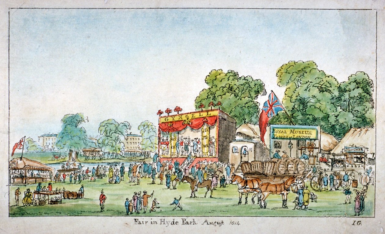 Veletrh v Hyde Parku, Westminster, Londýn, 1814 od J Gordon