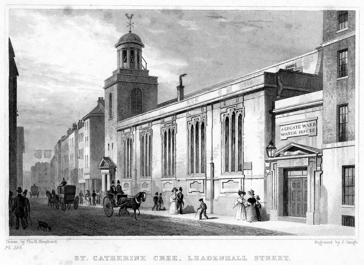 Kostel St Katherine Cree, Leadenhall Street, City of London, 19. století. od J. Gough