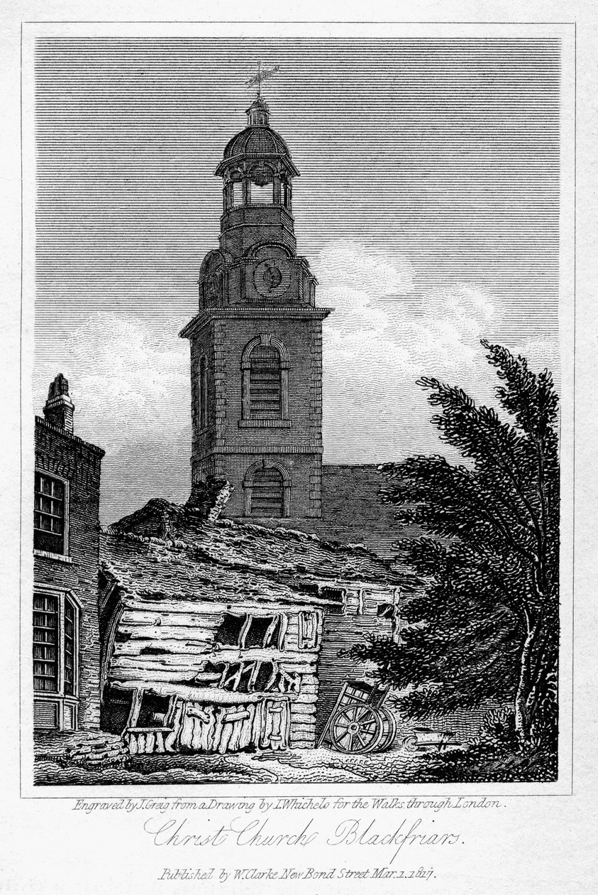 Christ Church, Blackfriars, Southwark, Londýn, 1817. od J. Greig