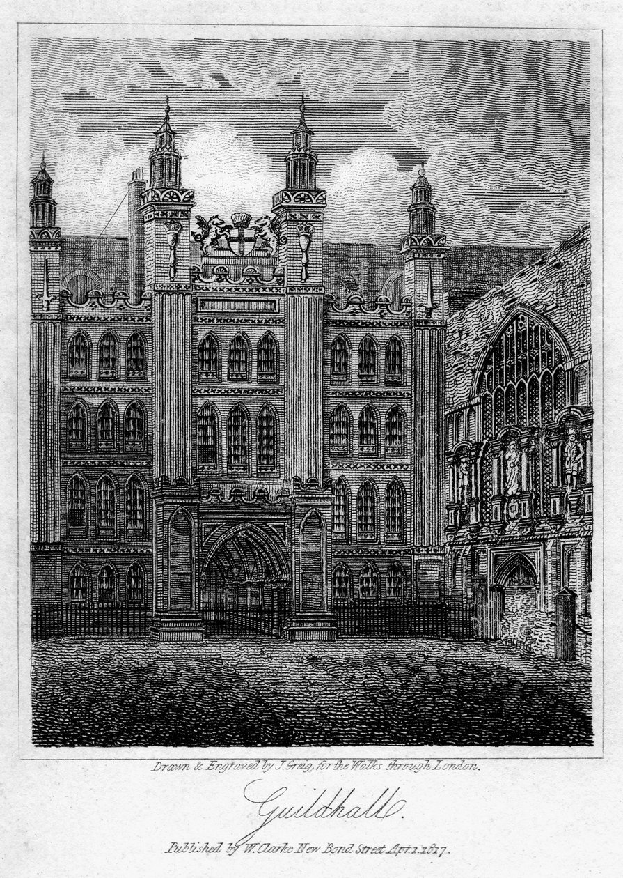 Guildhall, City of London, 1817. od J. Greig