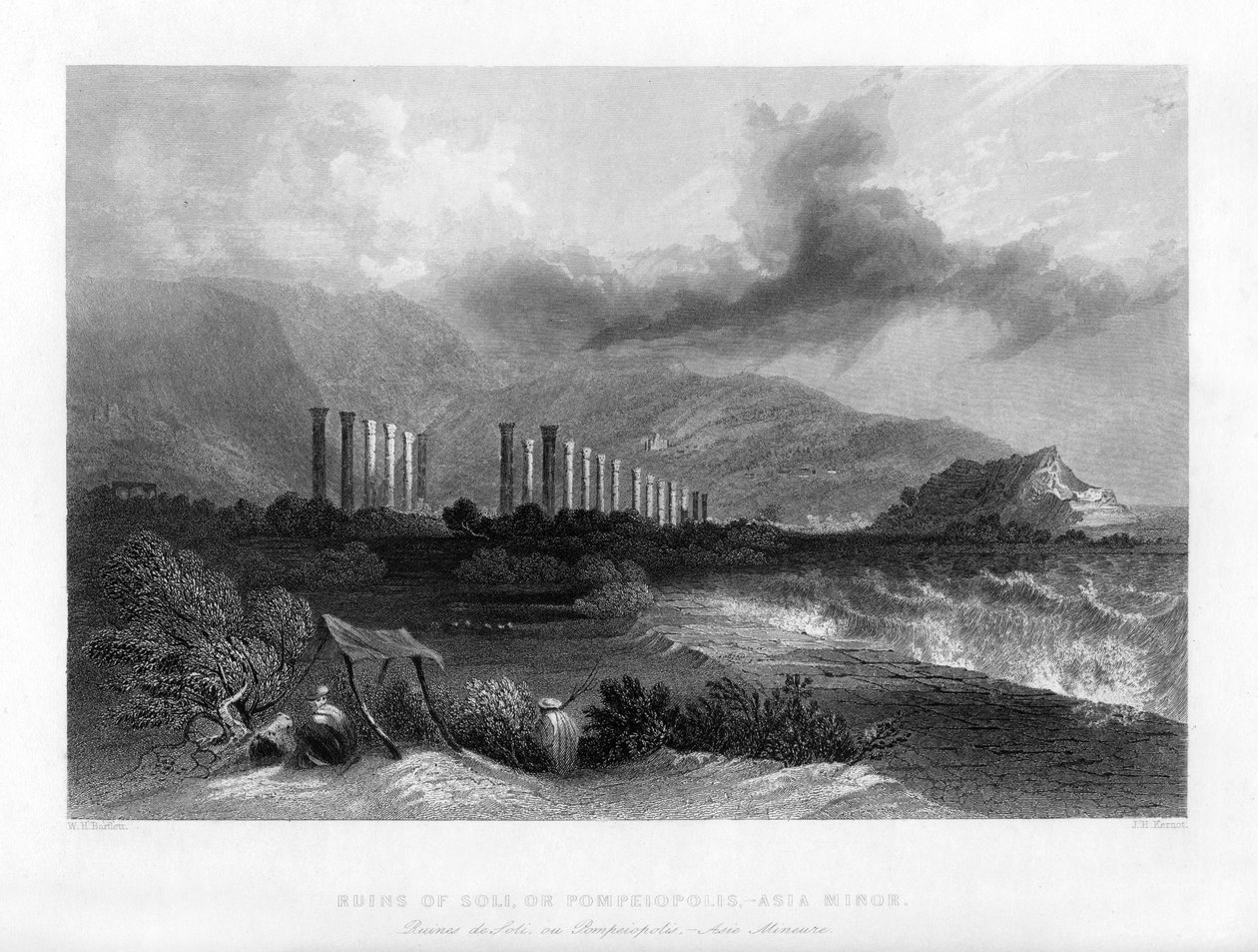 Ruiny Soli, nebo Pompeiopolis, Turecko, 1841. od J. H. Kernot