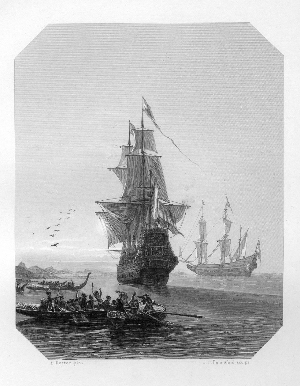 Abel Tasman, holandský mořeplavec, průzkumník a obchodník ze 17. století, c1870 od J. H. Rennefeld