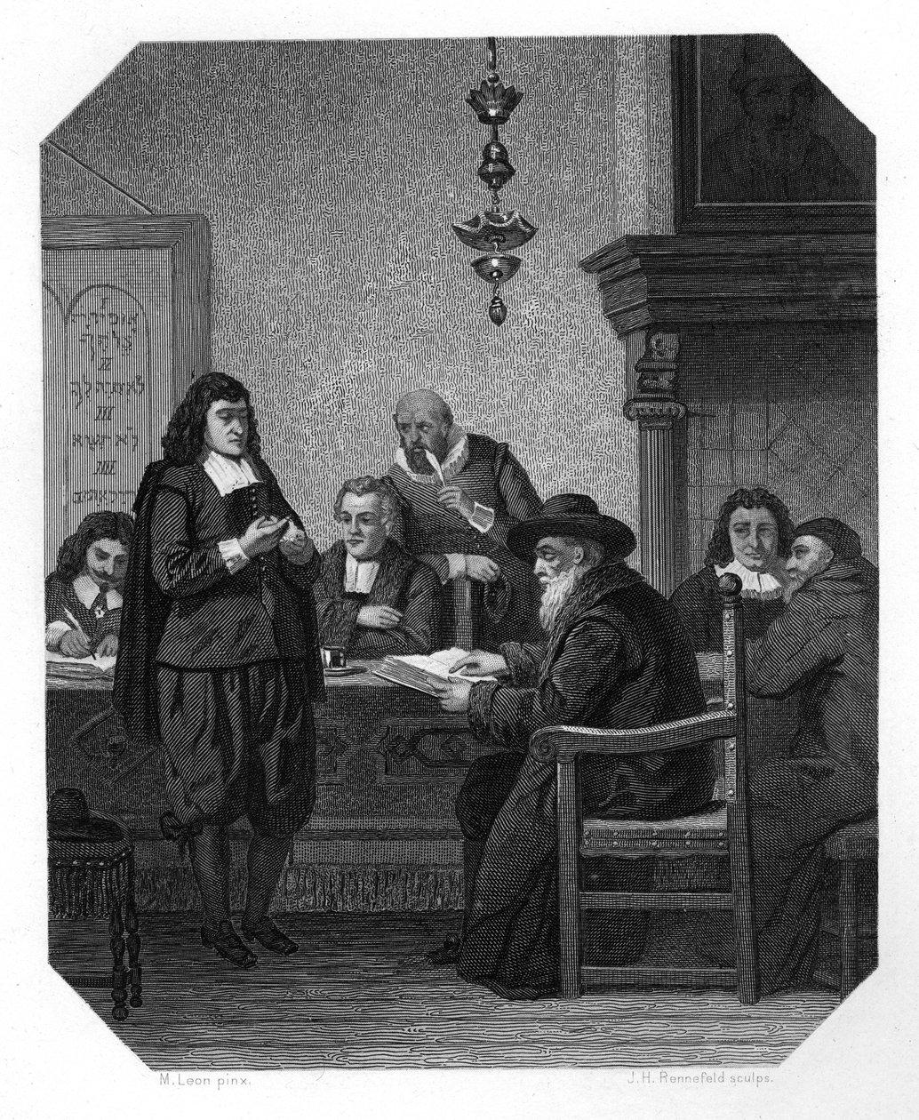 Benedict Spinoza, holandský filozof 17. století, c1870. od J. H. Rennefeld