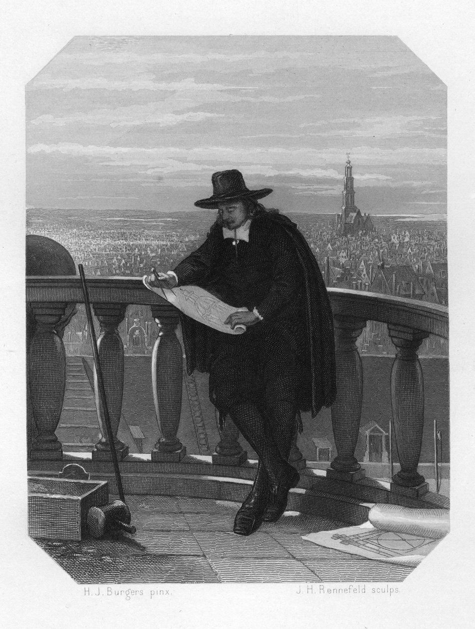 Jacob van Campen, holandský umělec a architekt zlatého věku, 17. století c1870. od J. H. Rennefeld