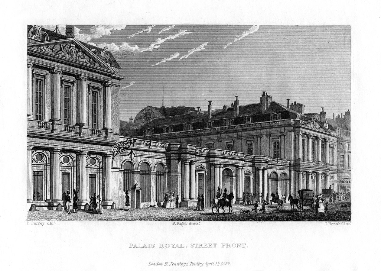 Královský palác, Paříž, Francie, 1829 od J. Hanshall
