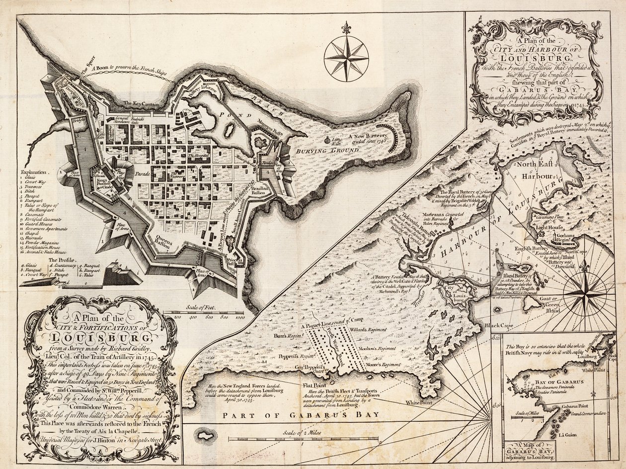 Plán města a přístavu Louisburg, Cape Breton od J. Hinton