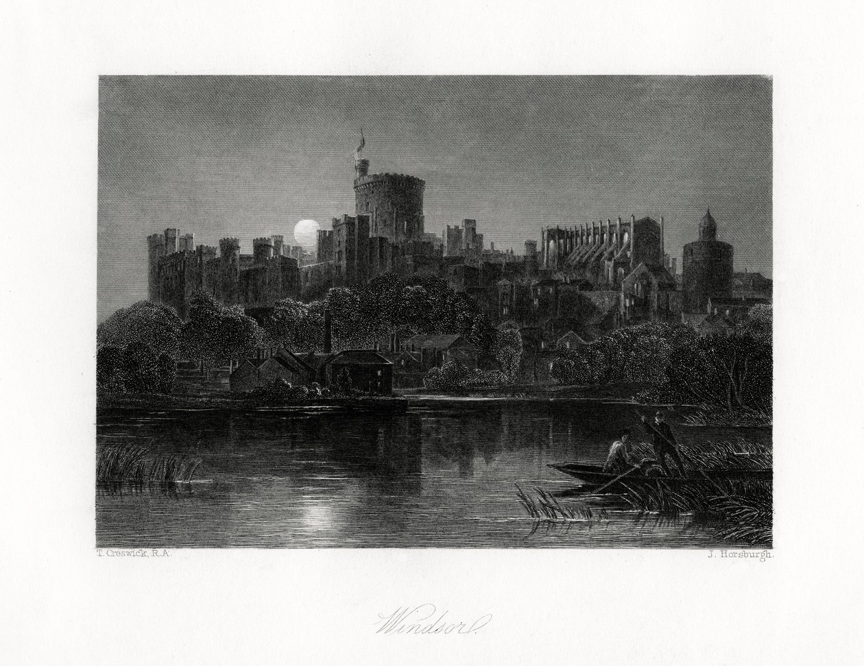 Hrad Windsor, Berkshire, 19. století od J. Horsburgh