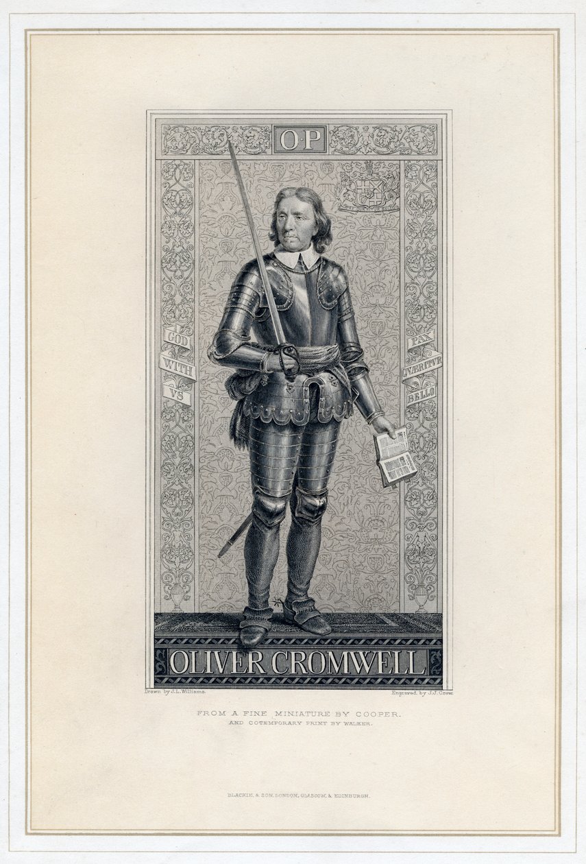 Oliver Cromwell 1599-1658, 19. století. od J. J. Crew