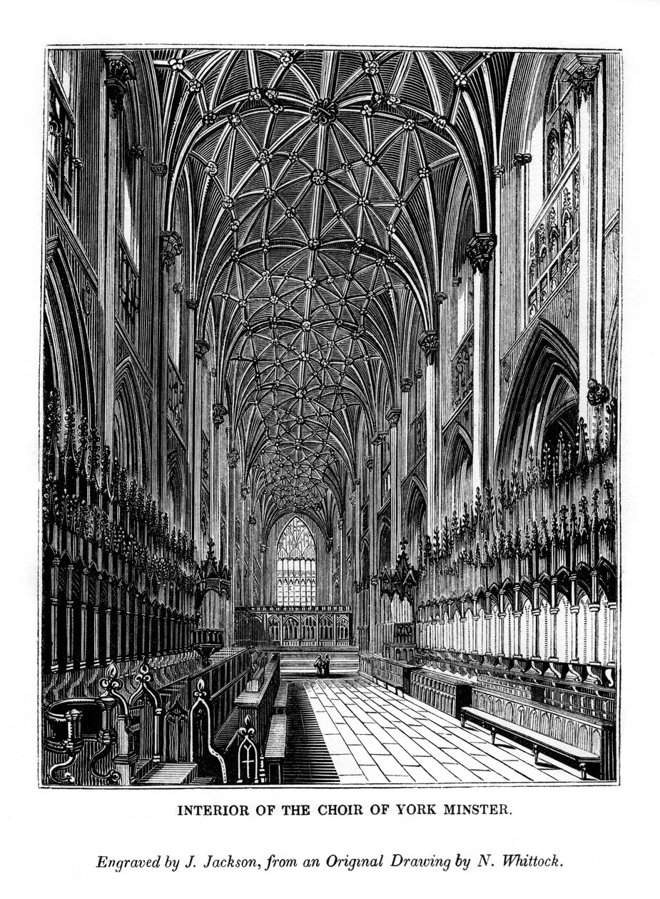 Interiér sboru York Minster, c1830-1860 1843 od J. Jackson