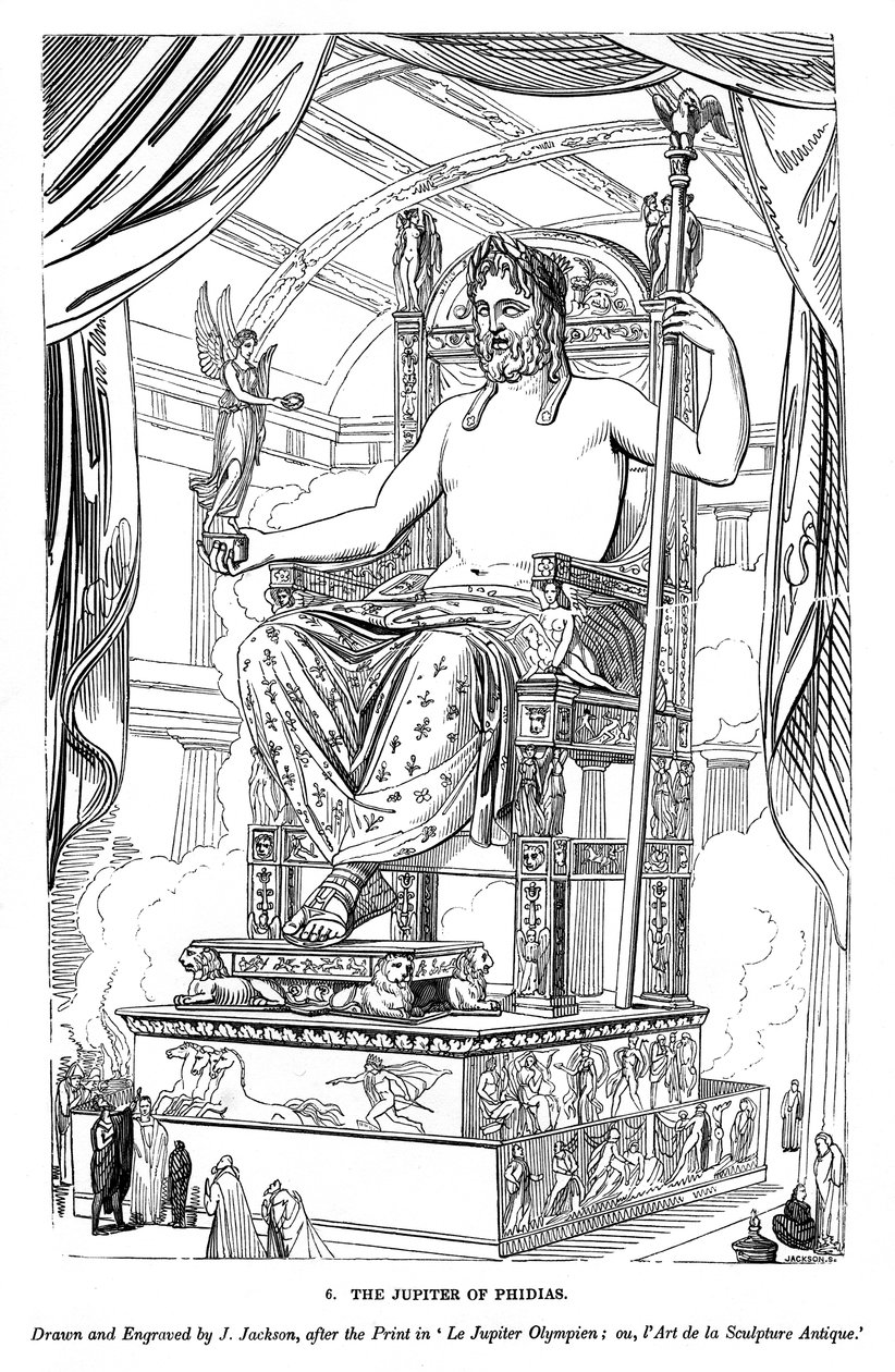 Jupiter z Phidias, 1843 od J. Jackson