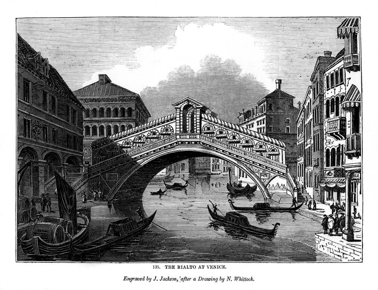 Rialto v Benátkách, 1843 od J. Jackson