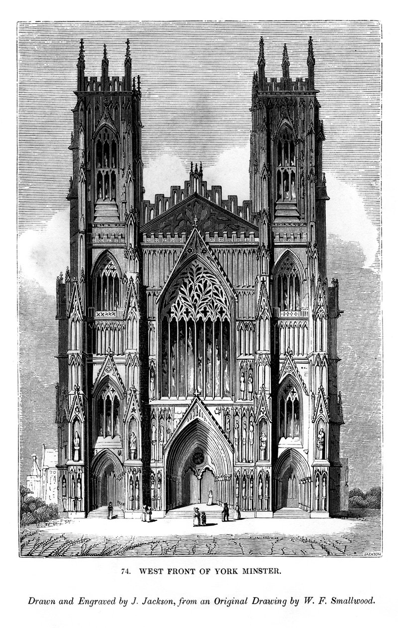 Západní fronta York Minster, c1820-1830 1843 od J. Jackson