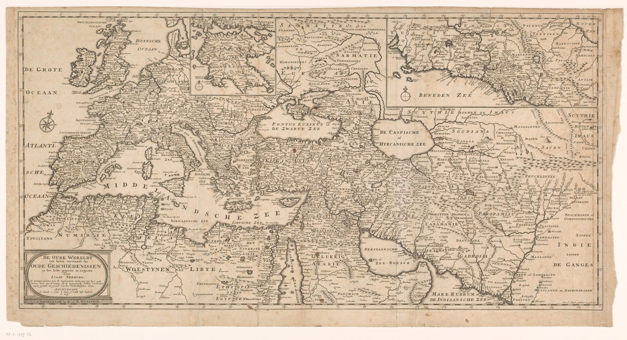 Mapa starověkého světa Starý svět k lepšímu pochopení starověkých dějin (název na předmětu) od J. Keiser