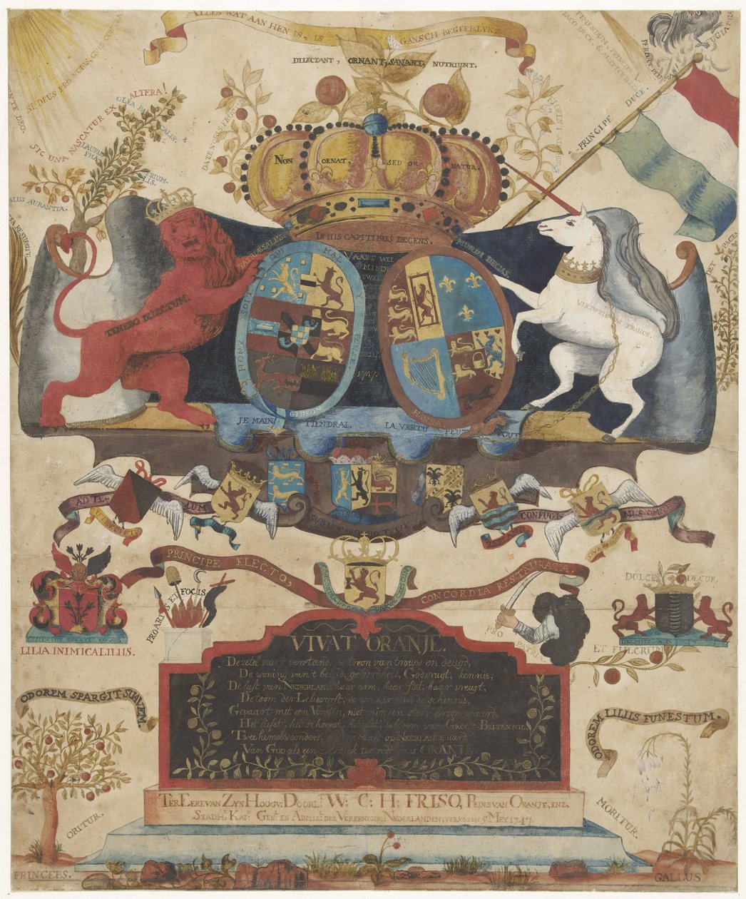 Alegorie povýšení Viléma IV., 1747 od J. Luiscius